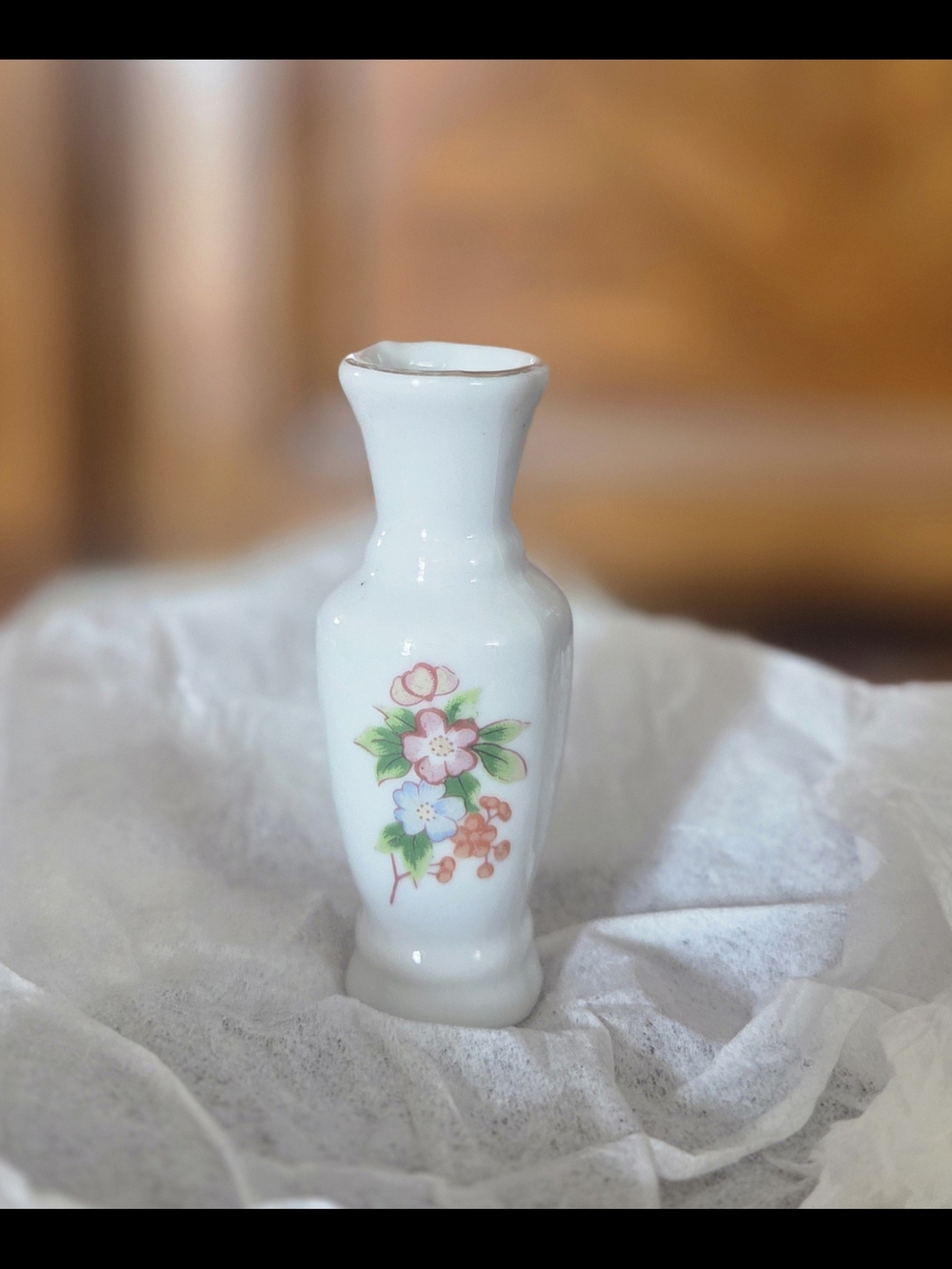 White Floral Porcelain Mini Vase